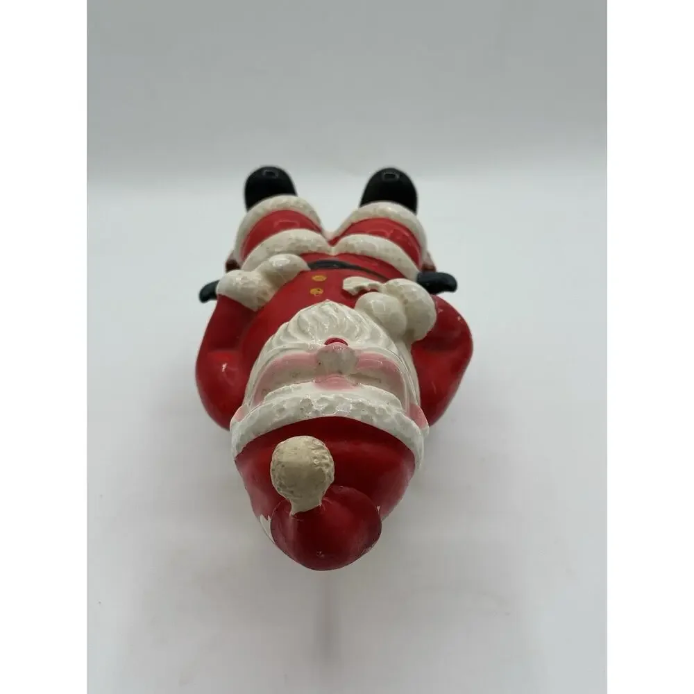 Vintage Japan Ceramic Santa Claus Decanter Xmas Cheers Chimney Cork Stopper